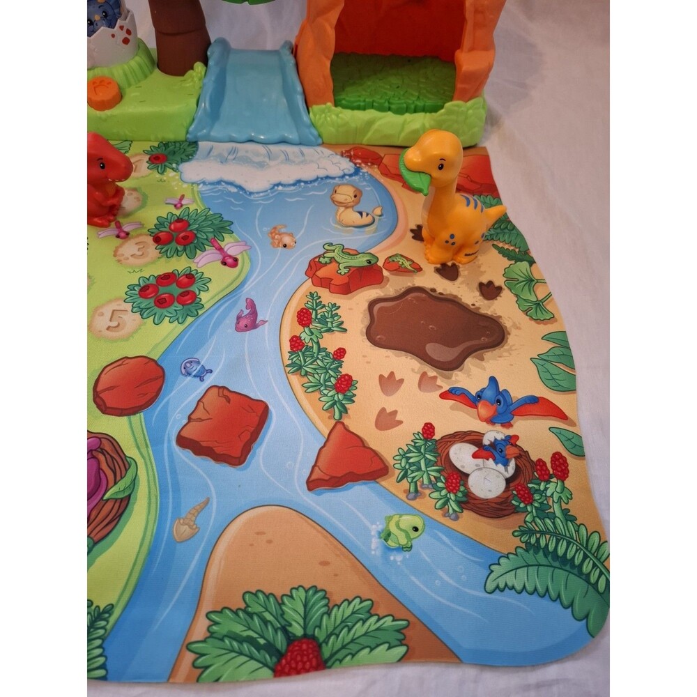 Fisher-Price Little People Dinosaur Village Play Set with Mat 2 Dinosaurs - Picture 5 of 14